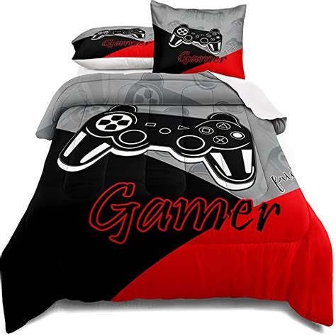 Gamer Comforter Set 1 Comforter 1or2 Pillowcase Gamepad Blanket Bedding Set For Kids Room Twin ...