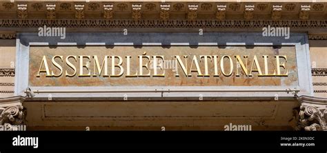 Detail of the facade of the French National Assembly building, also ...