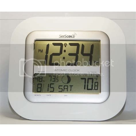 NEW SkyScan Atomic Clock w/ Indoor Outdoor Temperature &Wireless Sensor ...