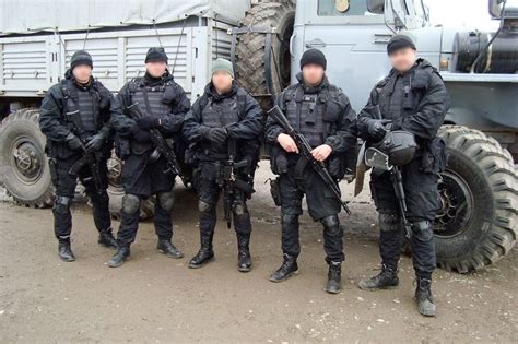 Russian FSB team during a CT operation in Northern Caucasus. Chechnya ...