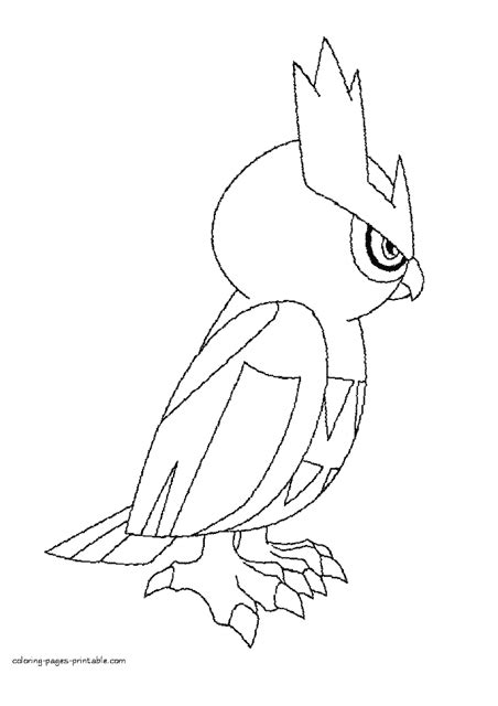 Pokemon Coloring Page - Noctowl Download Printable PDF | Templateroller