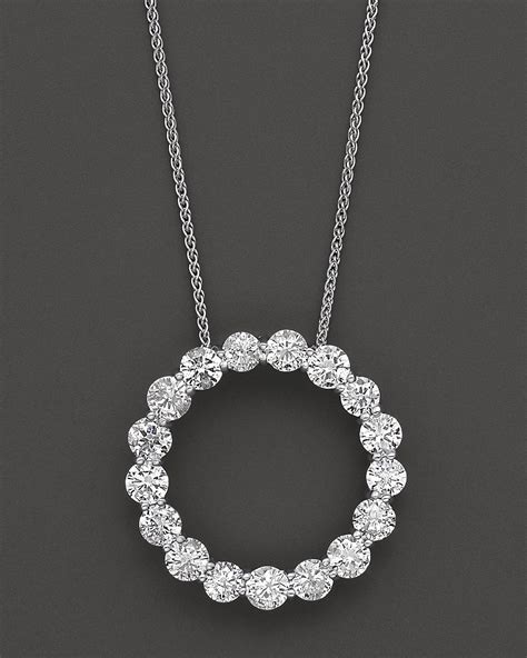 Diamond Circle Pendant in 14 Kt. White Gold, 3.0 ct. t.w. | Bloomingdale's