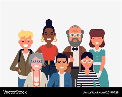 Portrait diverse group people Royalty Free Vector Image