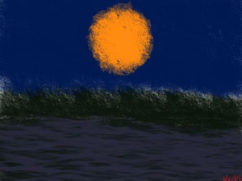 Moon Over Water Painting by Bill Minkowitz - Pixels