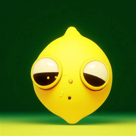 3d high detail Cinema render of a Kawaii lemon with...