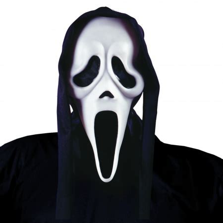 Ghost Face Mask with Shroud Scary Movie Horror Costume Accessory