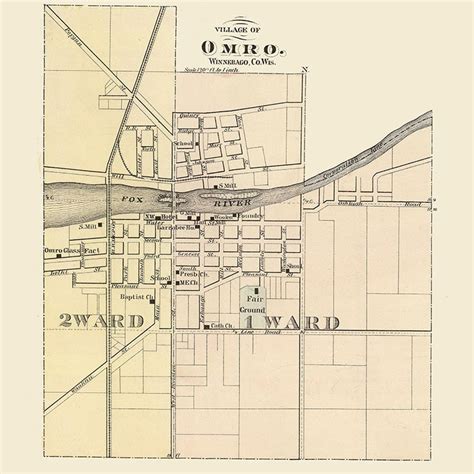 1878 Town Map of Omro Wisconsin - Etsy