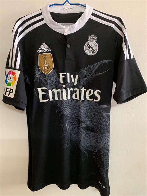 Official Adidas Authentic Real Madrid 2014-2015 Third 3rd DRAGON Black ...