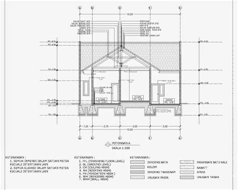 Contoh Gambar Potongan Rumah Minimalis menggunakan Autocad Architecture ...