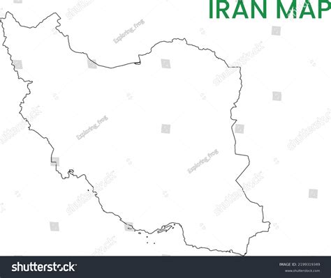 High Detailed Map Iran Outline Map Stock Vector (Royalty Free ...