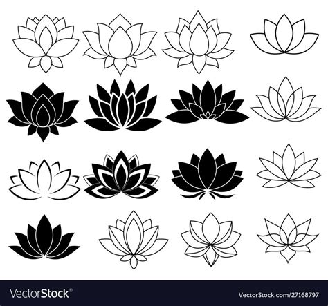 Lotus Flower Vector Black And White - Beautifull Rose