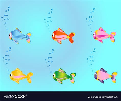 Seamless pattern with fish swimming in sea Vector Image