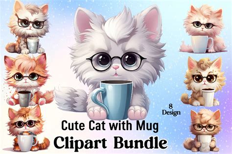 Cute Cat with Mug Graphic by Bundle · Creative Fabrica