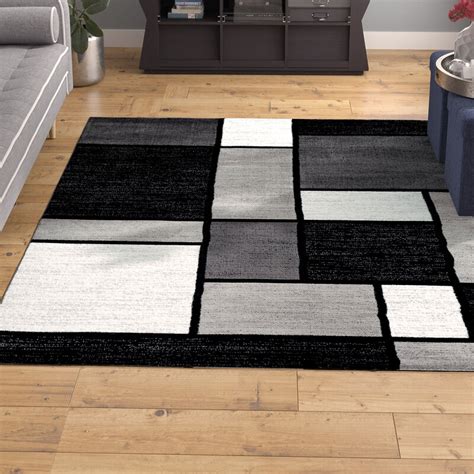 Wade Logan® Lorenzo Geometric Gray/Black/White Area Rug & Reviews | Wayfair