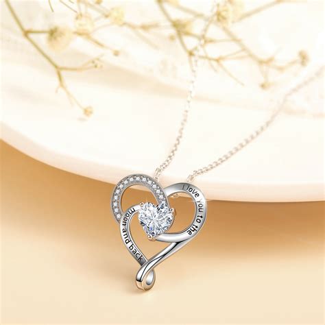 Forever Love Heart Pendant Necklace Gift for Valentine's Day, Birthday