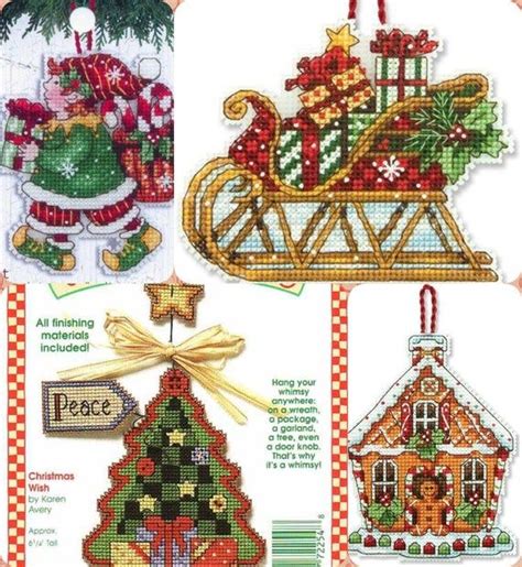 Vintage Christmas pattern ornaments Cross stitch Ornaments, Ornaments Needlepoint Instant ...