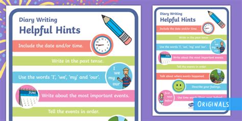 Diary Writing Helpful Hints Prompt Sheet (Teacher-Made)