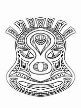 Printable African Tribal Mask Coloring Page  Download Print Or Color sketch template