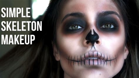 Simple Skeleton Makeup// Last Minute Halloween - YouTube