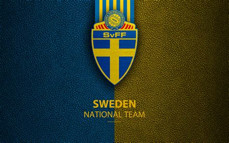 Download wallpapers sweden football team 4k leather texture emblem logo ...