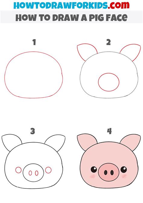 How to Draw a Pig Face | Easy animal drawings, Easy drawings, Pig face drawing