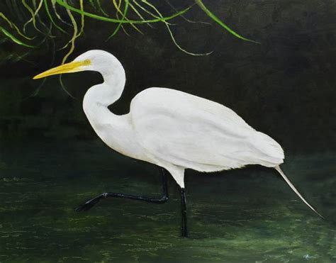 White Egret Painting by Brad Thomas | Saatchi Art