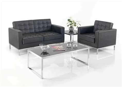 Classico Black Leather Reception Seating - Rapid Office Furniture