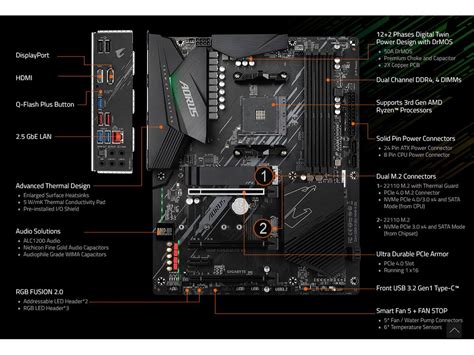 GIGABYTE B550 AORUS ELITE V2 AM4 AMD B550 ATX Motherboard with Dual M.2 ...