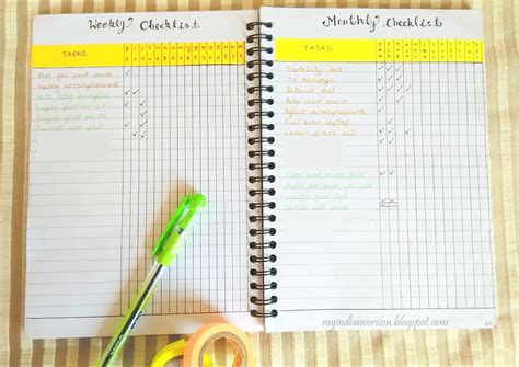 My Indian Version: BULLET JOURNAL - Weekly & Monthly Task Tracker