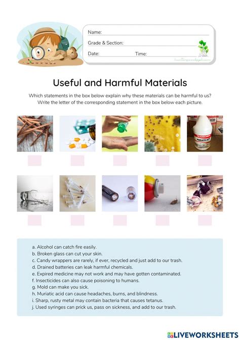 Useful And Harmful Materials Worksheet Interactive , 51% OFF