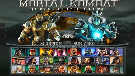 Mortal Kombat: Deception - ALL CHARACTERS AND COSTUMES / LISTA TODOS OS PERSONAGENS - YouTube