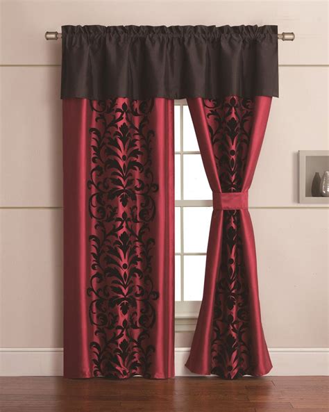 Dawson Black and Red Curtain Set | Red and black curtains, Red curtains, Red and white curtains