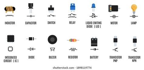 Illustration Electronic Component Symbol Icons Component Stock ...