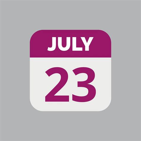 July 23 Calendar Date Icon 23202637 Vector Art at Vecteezy