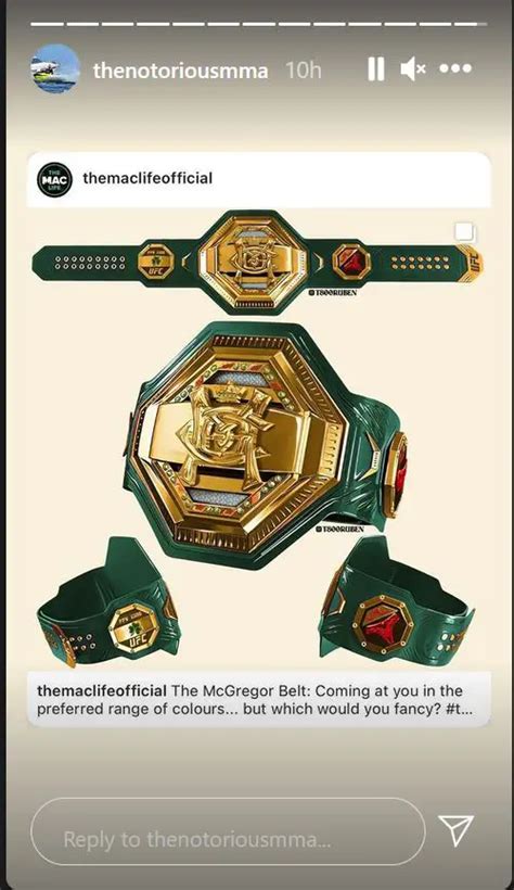 Conor McGregor shares design of his UFC belt with hilarious elements