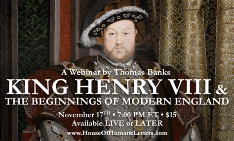 King Henry VIII and the Beginnings of Modern England (streaming video) – House of Humane Letters