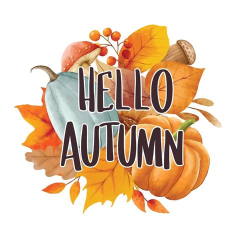 Hello autumn with ornate of leaves flower background. Autumn october 3321936 Vector Art at Vecteezy