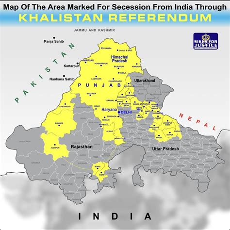 Sikhs for Justice releases new map of Khalistan - JRT POST