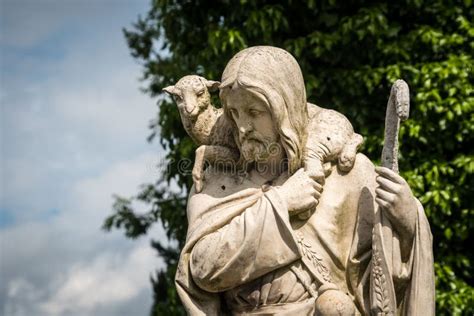 Jesus Christ Statue with a Lamb Stock Photo - Image of holy, statue: 257074322