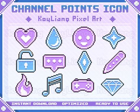 Cute Channel Points Icon for Twitch in 8bit Style Pixel - Etsy