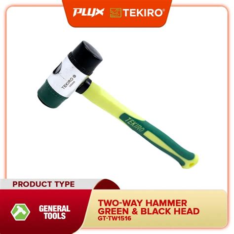 TEKIRO Two Way Hammer Green And Black Head 35MM Palu Kombinasi Plastik Dan Karet ( GT-TW1516 ...