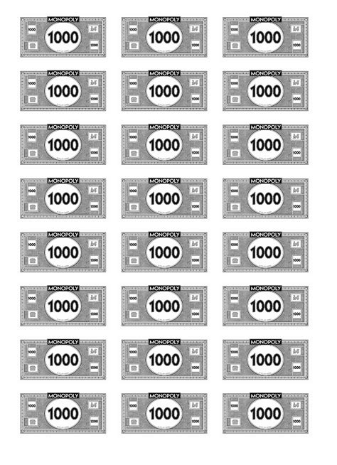 Printable Monopoly Money - Printable Word Searches