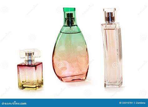 Glass Perfume Bottles of Different Shapes and Colors Stock Image ...