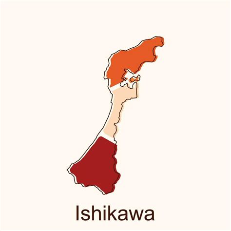 Ishikawa High detailed illustration map, Japan map, World map country ...