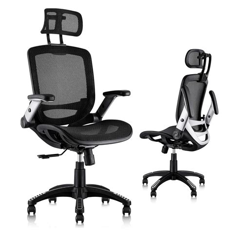 Gabrylly Ergonomic Mesh Office Chair, High Back Desk Chair - Adjustable Headrest with Flip-Up ...