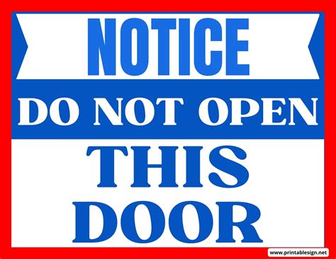 Do Not Open The Door Sign | FREE Download in 2024 | Door signs, Daily ...