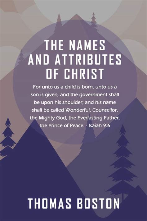 The Names and Attributes of Christ (eBook) | Monergism