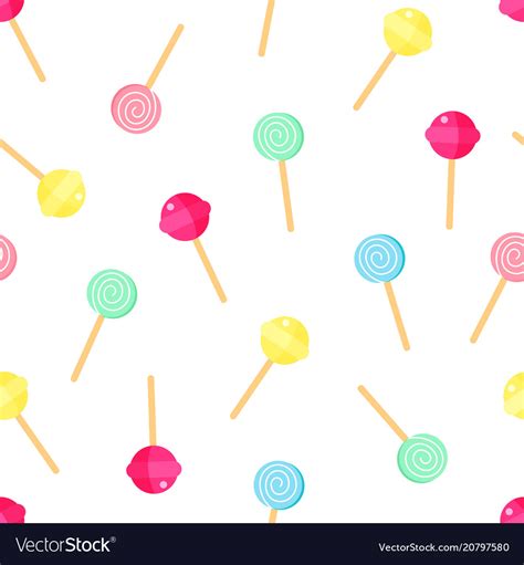 Lollipop pattern sweet candy background cartoon Vector Image