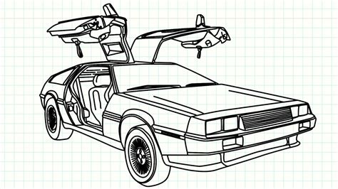 How to Draw a Car ( The Delorean From Back To the Future Car Drawing ) / Easy Drawing Tutorials ...