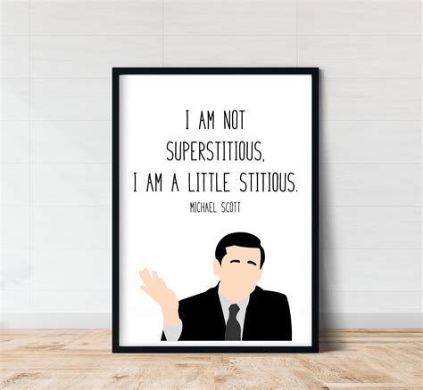 Michael Scott the Office Wall Art Superstitious Funny - Etsy UK